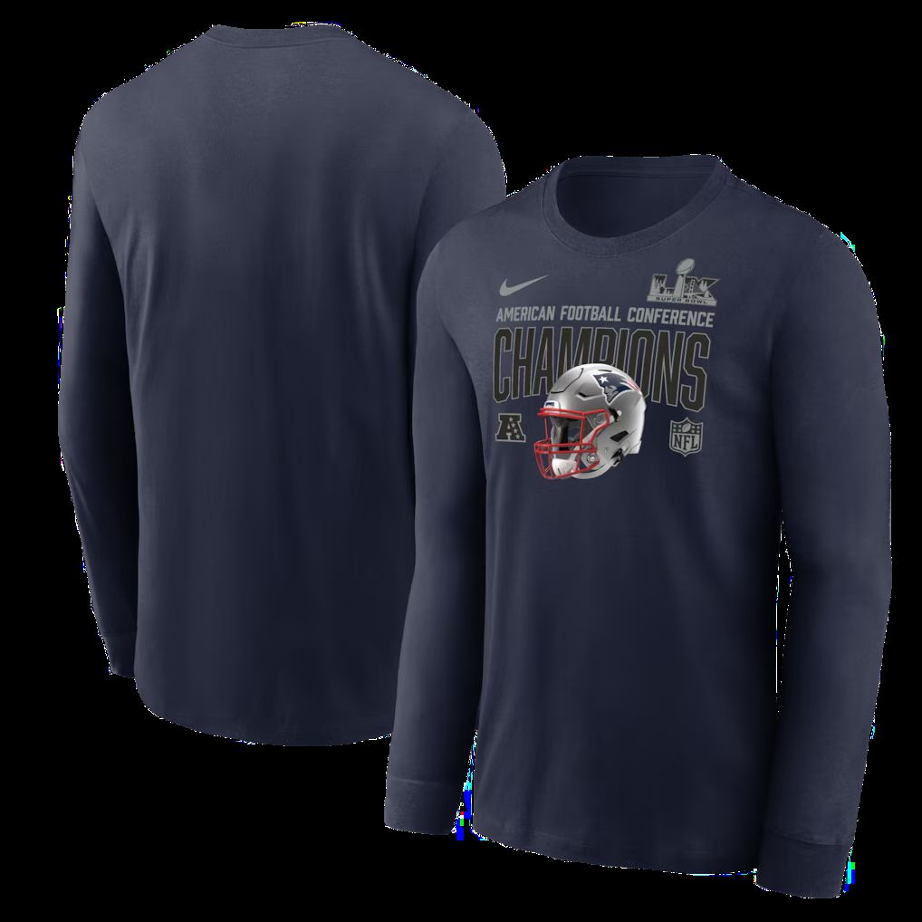 Men 2026 Nike NFL New England Patriots  long sleeved T-shirt blue 02